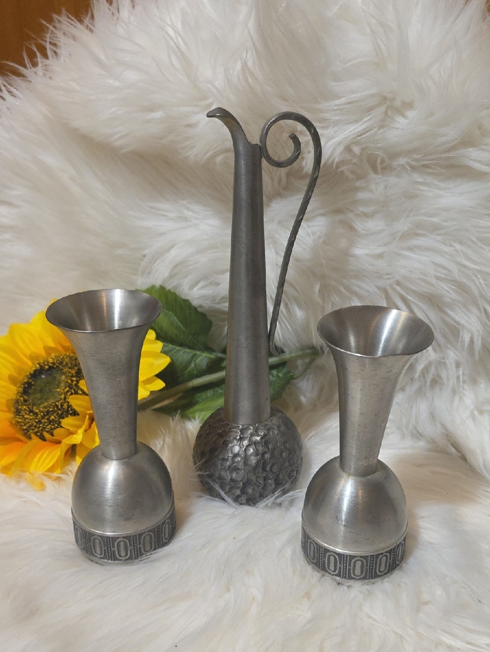 Selandia Norwegian Pewter Finish Decorative Vase Set